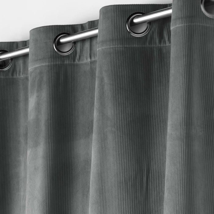 Rideau a oeillets velours 140 x 260 cm Cottele anthracite