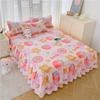 Double Lace Bed Skirt Colcha De Cama Queen Plant Printed Bed Cover Single/Queen/King Size Bed Sheet Skirt(Pillowcase Need Order)