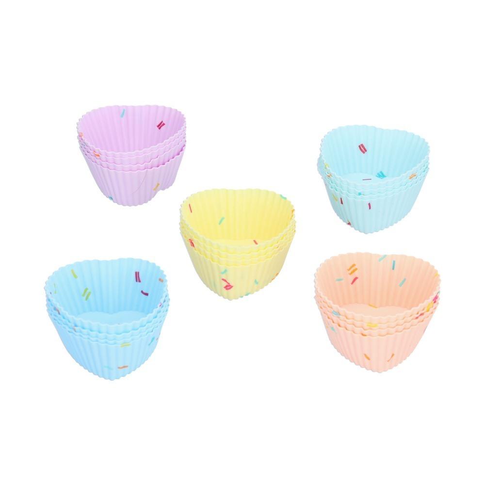 20PCS Flexible Silicone Muffin Cup Mold Nonstick Cupcake Liner New Silicone Baking Cups Cake Baking