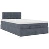 Ottoman Bed with Mattress Dark Grey 120 x 190 cm Velvet