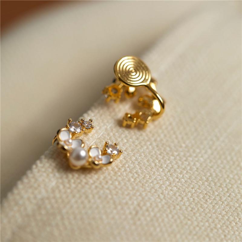 Изысканные милые серьги-пусеты с кристаллами в виде цветов для женщин, простые клипсы для ушей, женские украшения для невесты, свадебной вечеринки