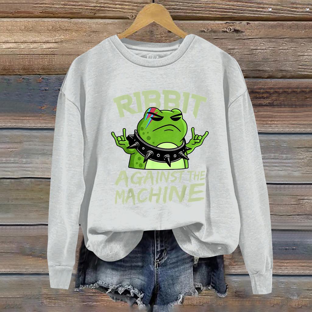 Women's Fashion Daily Versatile Casual Sweatshirts Long Sleeve Round Neck Top Sweatshirts