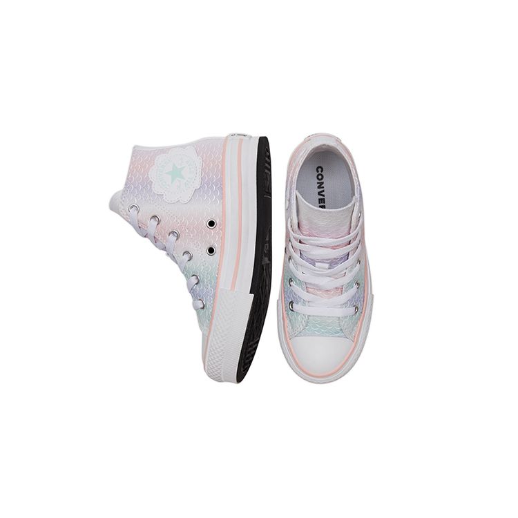 Converse Детские кроссовки Chuck Taylor All Star Lift Platform High PS Mermaid Scale White Storm-Pink Light-Dew 372752C