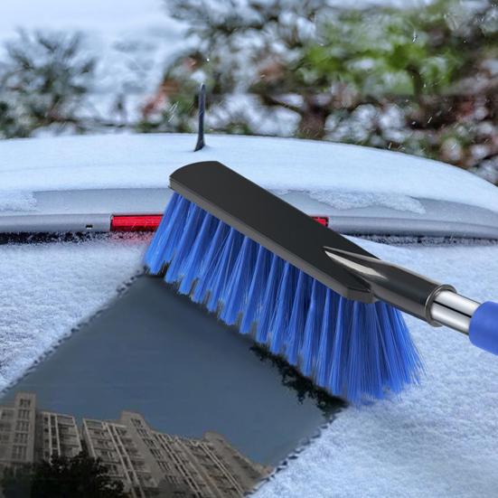 2 In 1 Snow Scraper with Large Brush Head Extendable Ice Scraper Snow Brush Portable Auto Scraper Snow Brush