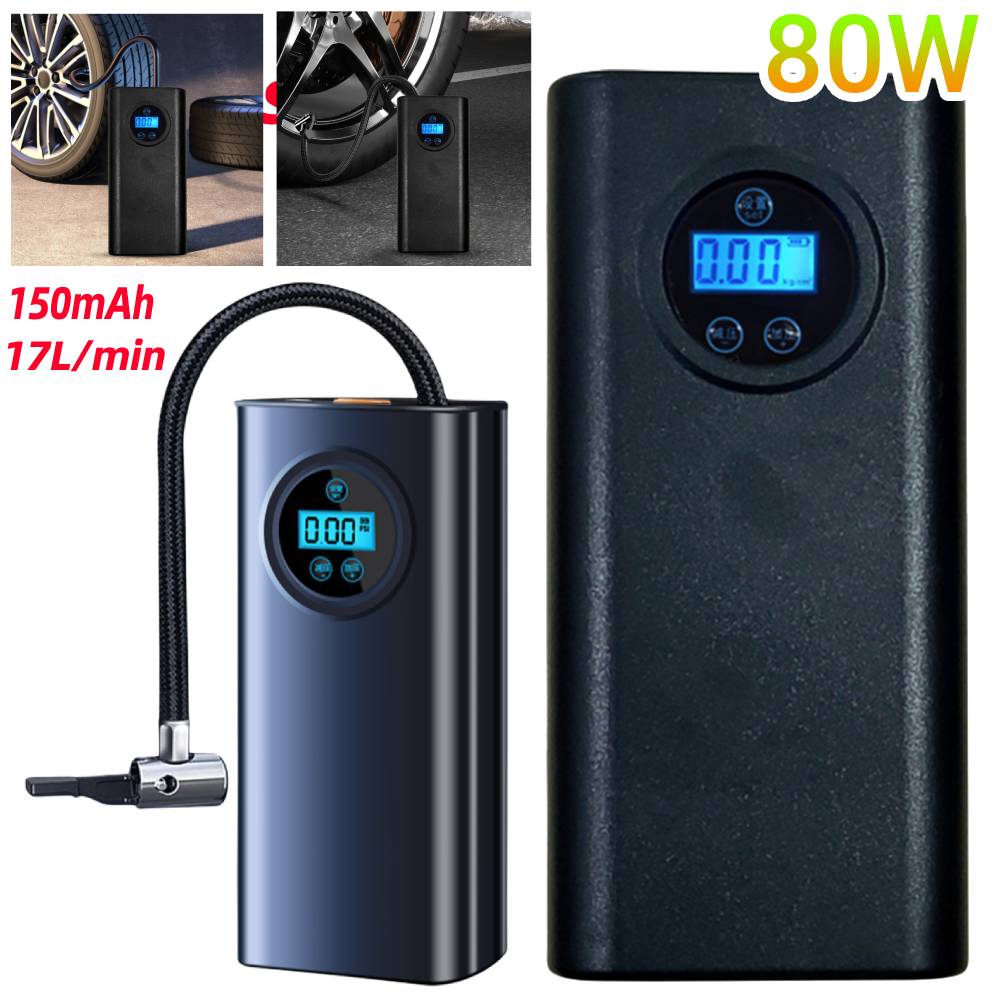 Автомобильный насос для накачивания шин Мотоциклетный насос для накачивания шин Воздушный компрессор ЖК-дисплей Электрический автомобильный насос для накачивания шин с цифровым манометром