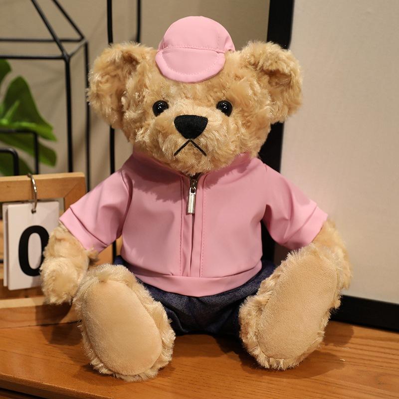 Cute dressed bear teddy bear doll plush toy hug bear doll children rag doll girl birthday gift