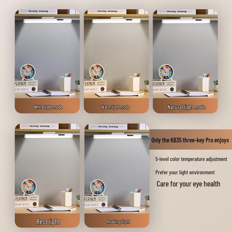 Перезаряжаемая светодиодная настольная лампа: Защита глаз, Магнитный, Двойного назначения, Идеально подходит для общежитий, учебы и чтения; Питание от USB.