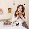 Cute Animal Tiger Panda Snap Ring Bracelet Plush Toy Bunny Doll Headband Change Bag Ragdoll
