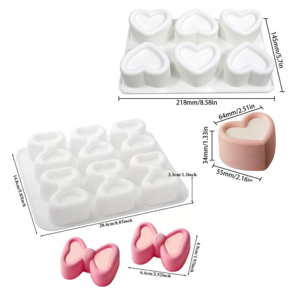 6 Cavities Silicone Chocolate Mould 3D Mousse Cake Mold Jelly Pudding Mold  Kitchen Baking