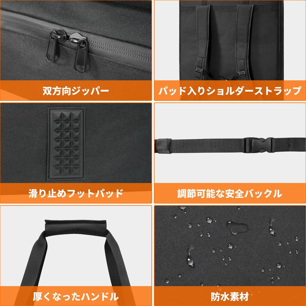 GIBLEA Solar Panel Storage Fits Jackery SolarSaga Holds Two 10mm Thick Waterproof 600D Oxford Durable Handbag Shoulder Bag, 100W/200W Panels, Panels,