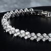 Women Roman Chain Clear Crystal Bangle Rhinestone 3 Layers Bracelet ARI