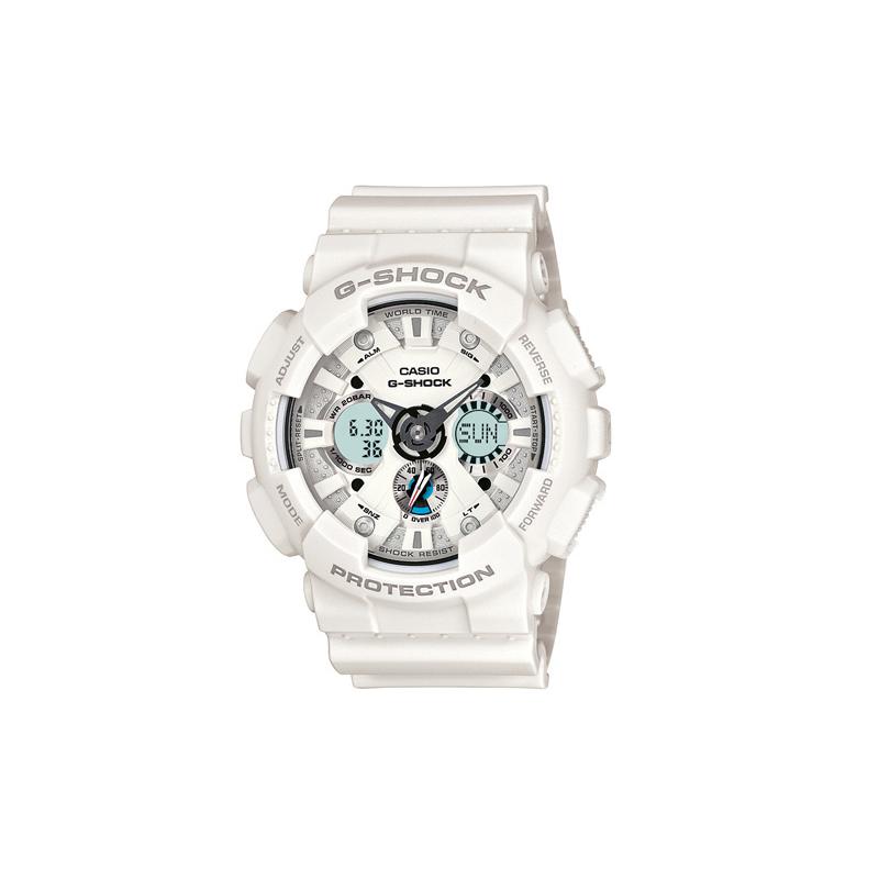 Casio Серия G-SHOCK водонепроницаемость 200 метров кварцевый механизм ремешок из смолы японские и корейские часы мужские часы белый циферблат GA-120A-7APR
