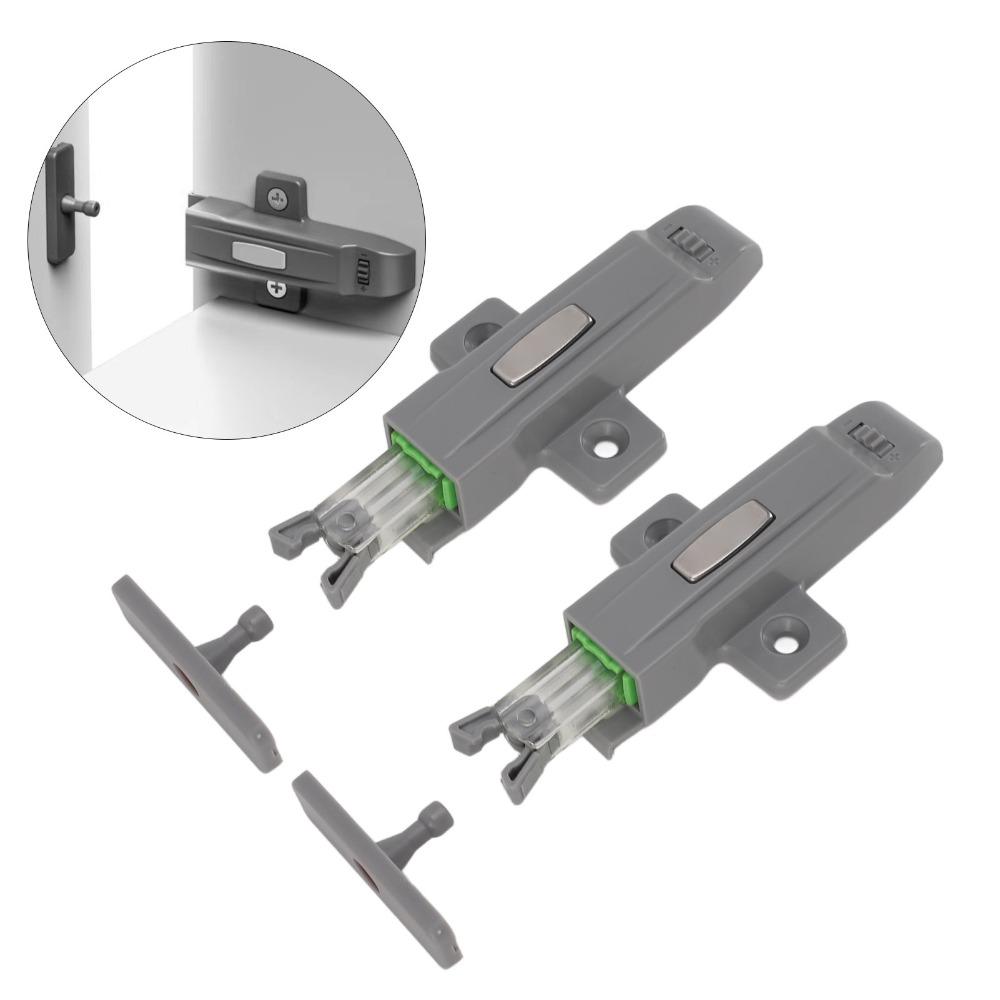 2Pcs ABS Touch Catch Closure Collision Resistant Self Locking Device Wardrobe Door