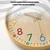 Colorful Numeral Wall Clock Easy Read Quiet Movement Wood Grains Battery Operated Clock for Home Office Classroom Decors