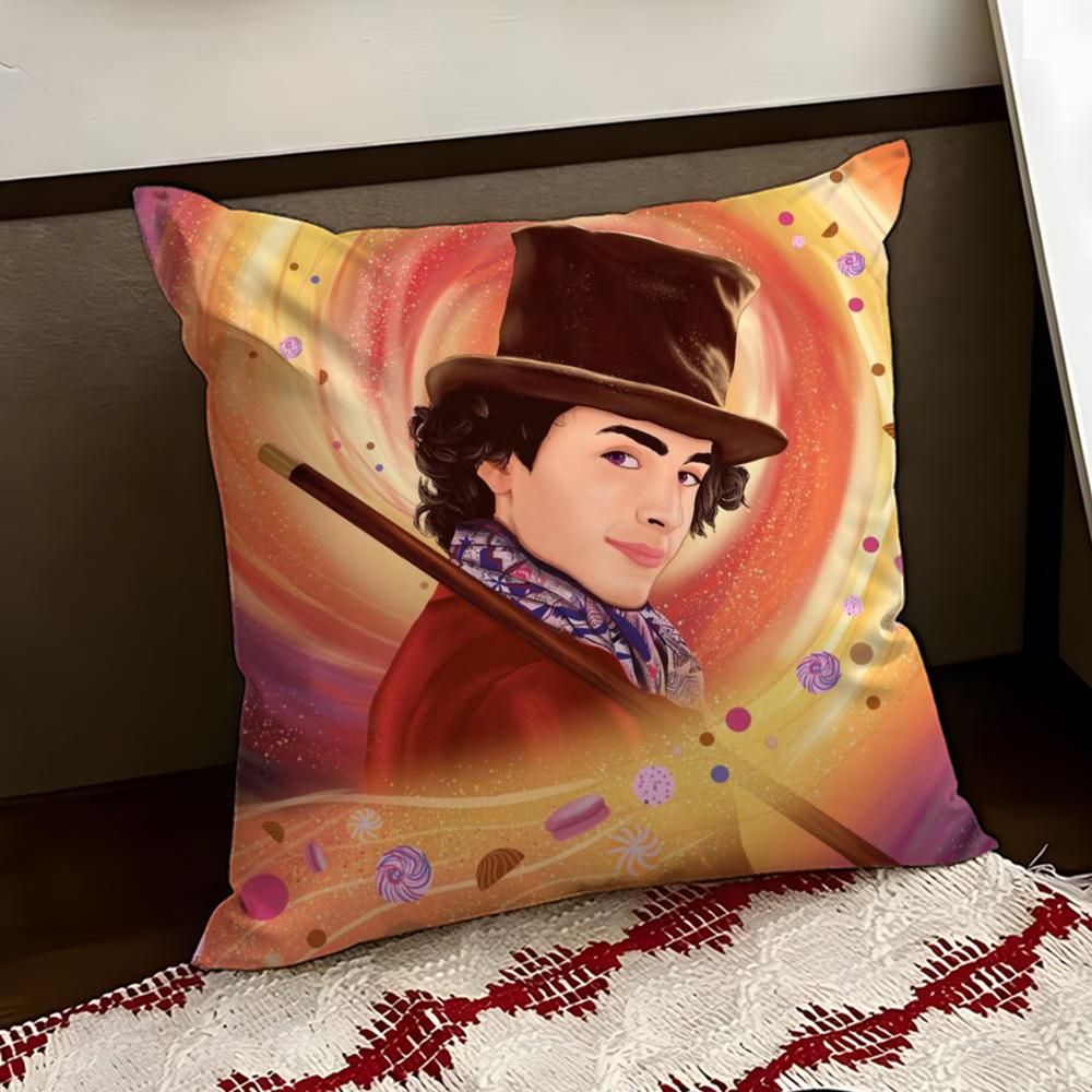 Moive WWonka New Cushion Cover Reversible Soft Durable Pillow Cover Home  Car MultiScene Use for Daily Comfort
