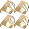 Poignées de placard feuille dorée en laiton – lot de 4, 150 mm (6")