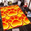 Yellow and Red Paw Print Carpet, Animal Pattern Home Decor Rug Suitable for use as an anti-slip for living room bedroom sofas
