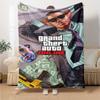 1 шт. Мягкое фланелевое одеяло Grand Theft Auto с дизайнерским принтом. Уютное одеяло для всех сезонов, идеально подходит для дивана, кровати, офиса