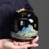Exquisite Ceramics Tea Caddy Travel Tea Bag Storage Box Household Oolong Tieguanyin Sealed Jar Coffee Canister Spice Organizer