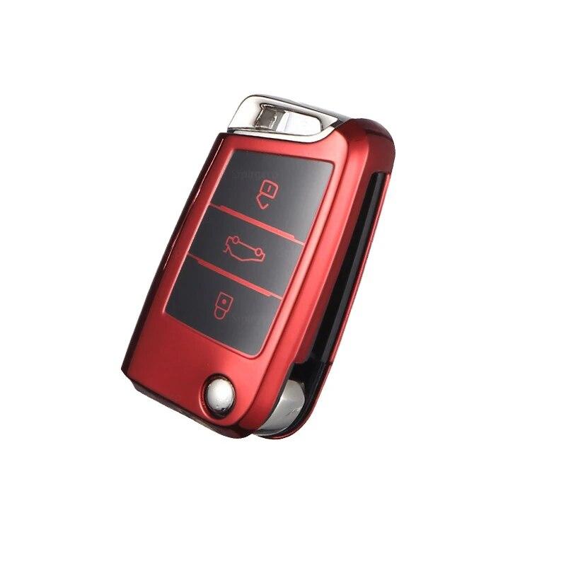 Wear-resistant New Soft TPU Car Key Case Cover For Volkswagen VW Golf 7 Mk7 Seat Ibiza Leon FR 2 Altea Aztec For Skoda Octavia