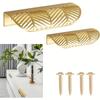 2 Pcs Brass Edge Pull - Brass - Back Mounted Finger Edge Pull  Concealed Drawer Wardrobe Pull  Curved Edge Invisible Concealed Pull