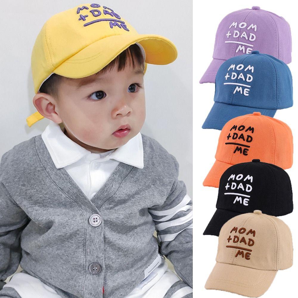MOM+DAD=ME Embroidery Baseball Caps Cute Sunscreen Hats Fashion Children's Cap For Boys Girls