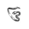 Vintage Snake Shaped Ring For Men Jewelry Personality Simple Animal Design 925 Sterling Silver Ring Male Adjustable Finger