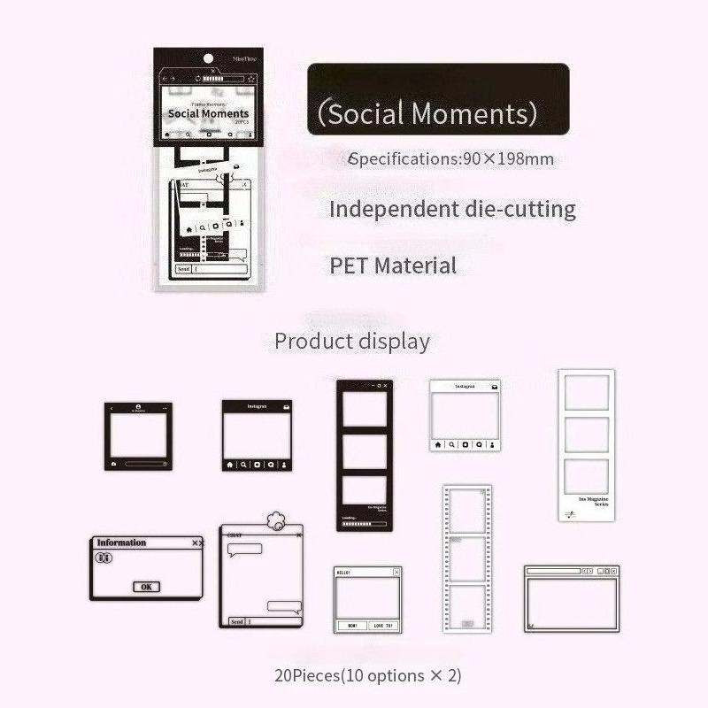 20 шт. Декоративные наклейки для питомцев Серия «Кино времени» Винтажный киносправочник Этикетка для скрапбукинга Дневник, альбом, телефон, планировщик