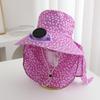 UV Protection Wide Brim Fan Hat Elastic Cooling Sunshade Hat Solar Fan Hat  Camping