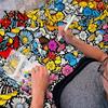 Подарки на вечеринку для детей своими руками DIY Раскрашивающее одеяло с 24 маркерами, Раскрась свое собственное одеяло, 59" x Время тишины Творческие проекты 45" Мягкое уютное
