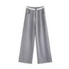 Contrast Color Drawstring Casual Sports Pants Spring and Autumn New High-waist Drooping Loose Wide-leg Pants