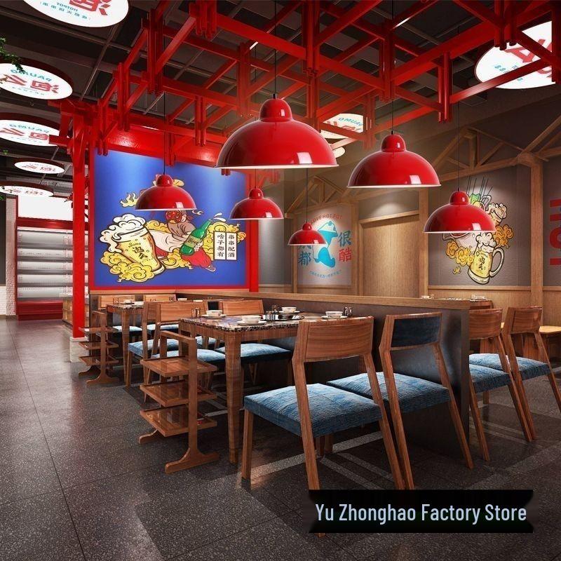 Красная ретро скандинавская индустриальная люстра - Идеально подходит для магазинов молочного чая, баров, ресторанов и кафе.