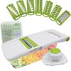 MGOXO Slicer Julienne Set Vegetable Cutter Multifunctional Slicer 8-in-1 (Green)
