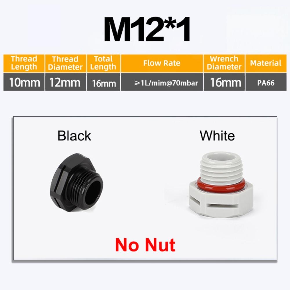 New Waterproof Vent Plug M5 M6 M8 M12 M16 Nylon Breather Valve Pressure Valve New