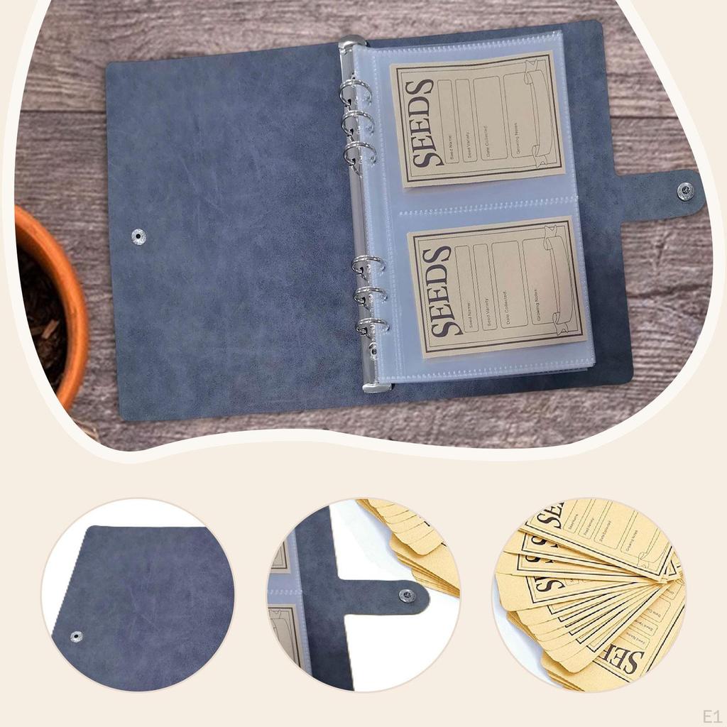 Органайзер для зерна Папка Прозрачные рукава ПУ кожа Бумага Универсальный Держатель для сада Книга-сейвер для