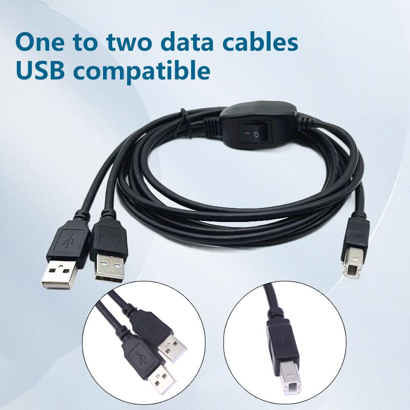 2-в-1 USB A на B Кабель для принтера Папа-Папа Разветвитель для двух компьютеров для принтеров HP Canon Samsung