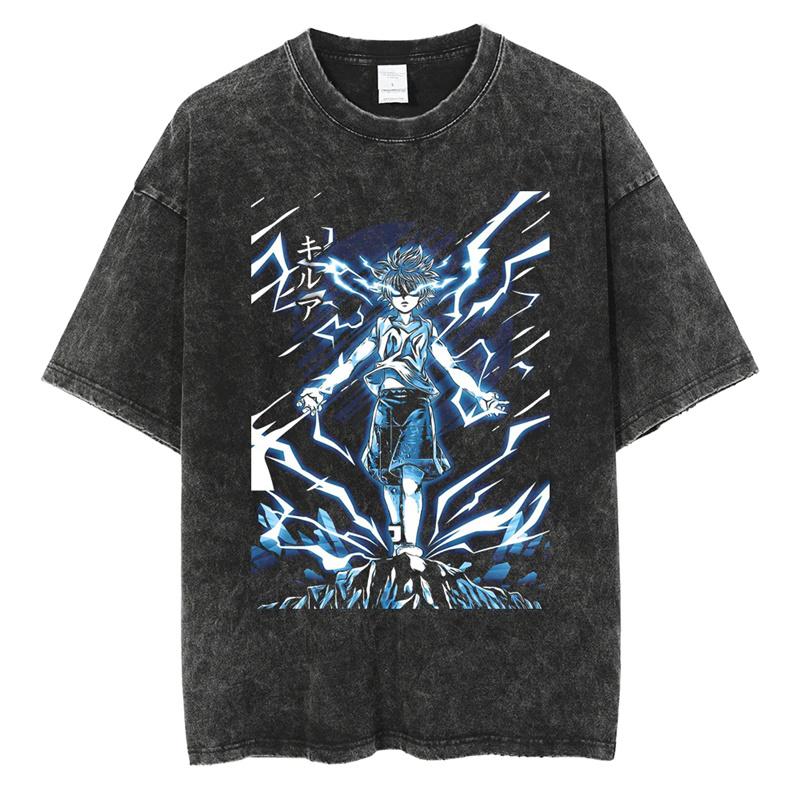 Graphic Vintage Acid Wash Cotton Tees for Men Women Casual Oversized TShirt Summer Workout Fitness Short Sleeve Tops Streetwear