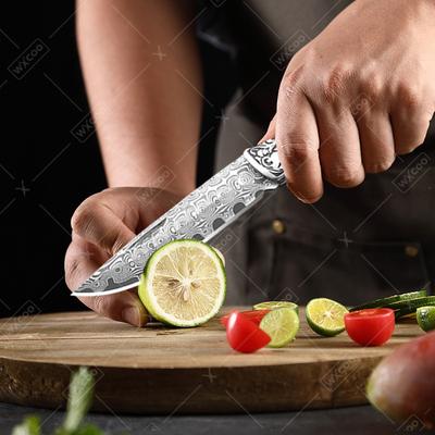 WXCOO Дамасская сталь Карманный складной нож Мясницкий нож Прочный кухонный нож Шеф-повара Складной нож для чистки фруктов Лучшие подарки Мужчине