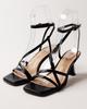 Stiletto Heel Sandals Aifоrmaria 671142 36 Black Leather