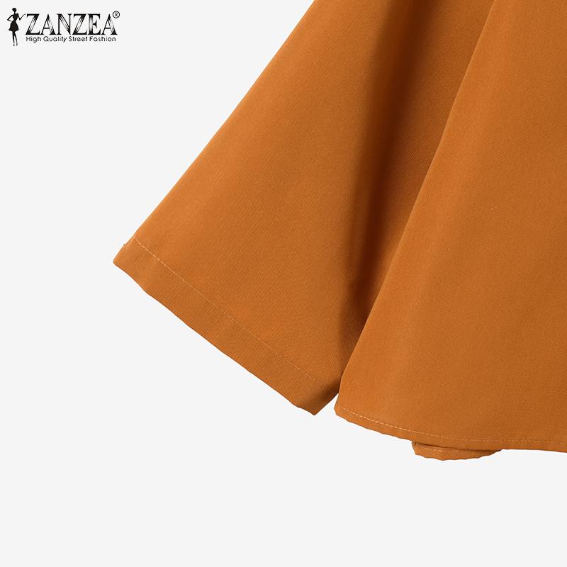 ZANZEA Женская блузка с рукавом 3/4 и широкие брюки, повседневный комплект из двух предметов