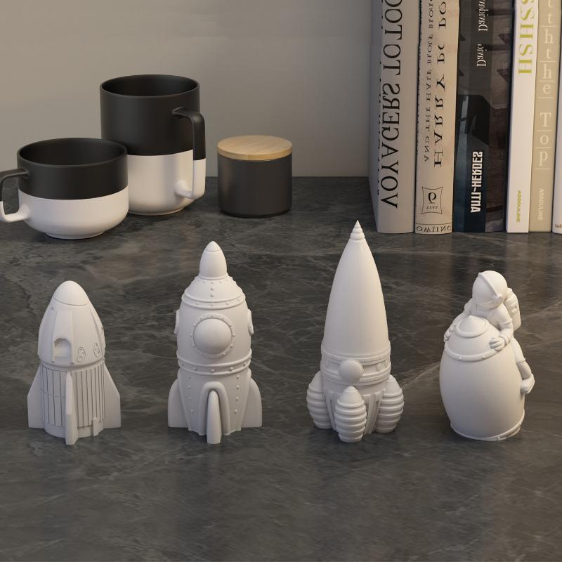 3D Космический Астронавт Силиконовые Формы для Свечей Мягкие Легко Извлекаются Ручная Работа Космическая Тема Гипсовые Поделки Форма для Смолы Цемента