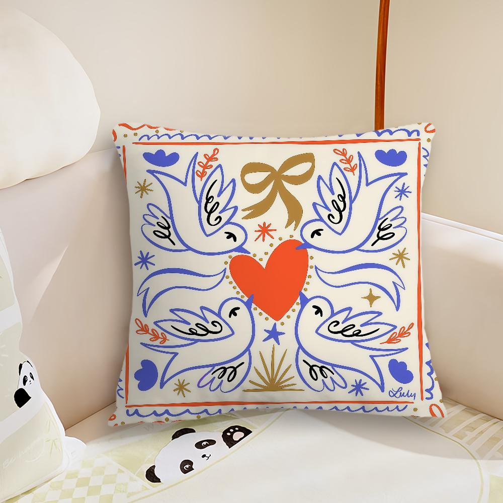 Cute Flowers Fashion Art cushion cover Pillow Case Plush Fabric Soft Double Sided Print Sofa Cushion Cover Throw Pillow Covers