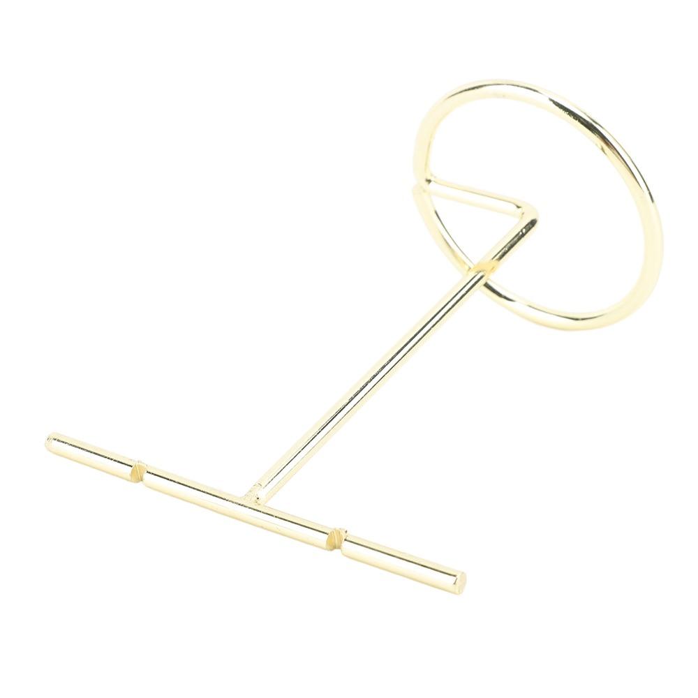4pcs Gold T Shaped Earring Display Stand Slotted Necklace Organizer Stand Home Storage