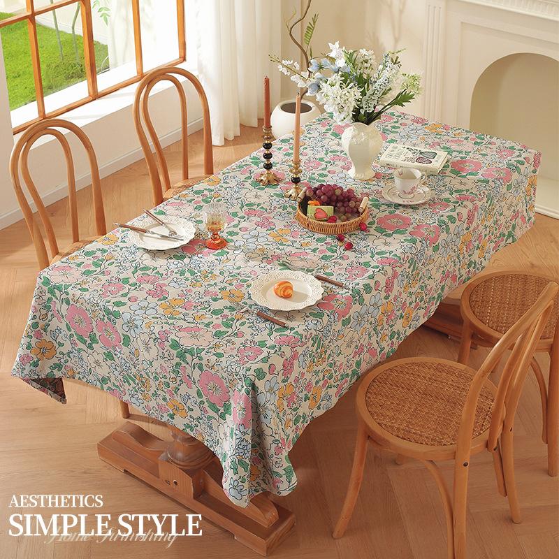 1pcs French Retro Oil Painting Tablecloths Ins Style High-end Light Luxury Dining Table Cover Dust Proof Coffee Table Cloth Living Room Decoration