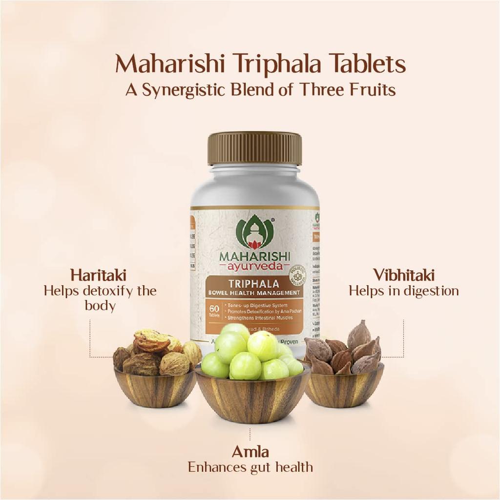 Maharishi Ayurveda Таблетки Трифала Махариши Аюрведа | Поддерживает здоровое пищеварение | 60 таблеток (Упаковка из 2 шт.)
