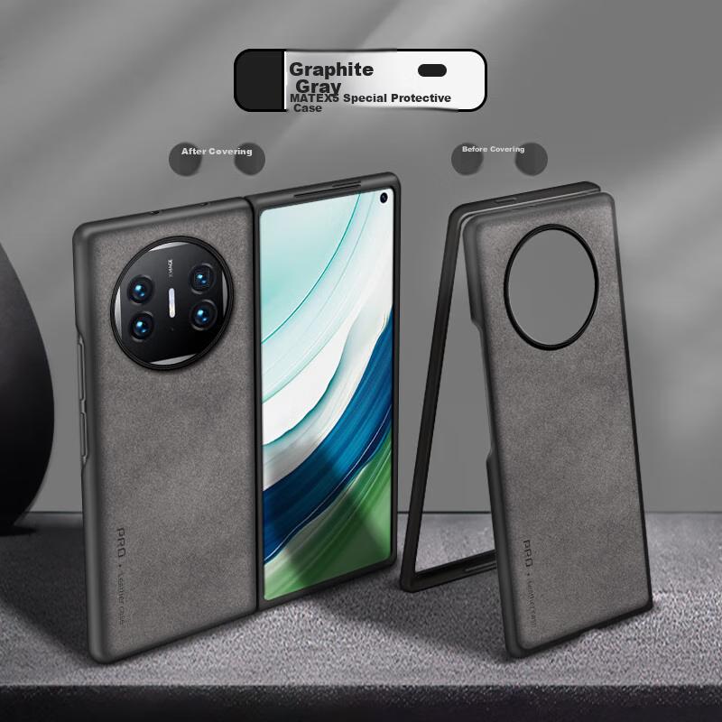 Huawei Mate X5 Phone Case, X5 Huawei Mate X5 Collector's Edition Left And Right Folding Screen Shockproof Leather Casen, Graphite Gray