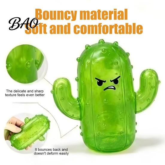 Desk Fidgets for Adults Cactus Pinch Toy Stress Relief, Soft TPR Rubber Squeeze Fidget Tactile Sensory Tools Toy, Cute Cartoon Funny Gifts Kids Office