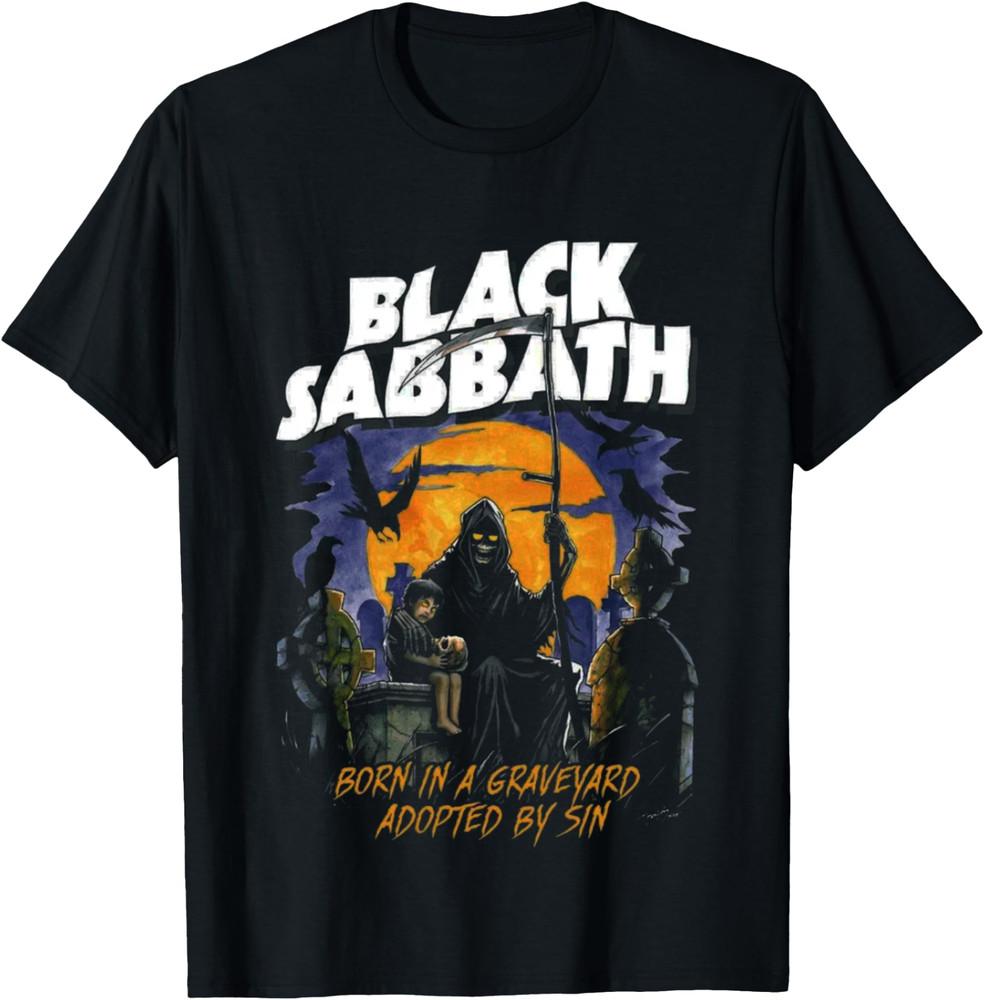 Футболка Black Sabbath Born In a Graveyard, Футболка Легендарной Метал-Группы. Унисекс Футболка в подарок для фанатов