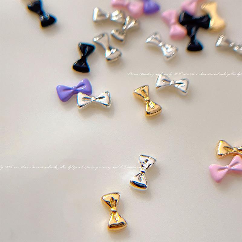 5 шт. Мини-шармы для ногтей в виде бантика из сплава 3D Бантик Аксессуары для украшения маникюра Для DIY Маникюра Корейский Дизайн