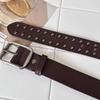 Pin Buckle Suede Belt Rivet Design Pin Buckle Belt Versatile Leather Belt  For Women